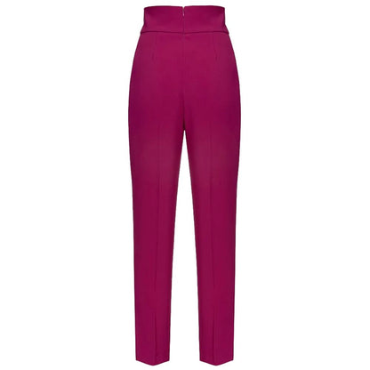 High-Waisted Straight-Leg Crêpe Trousers