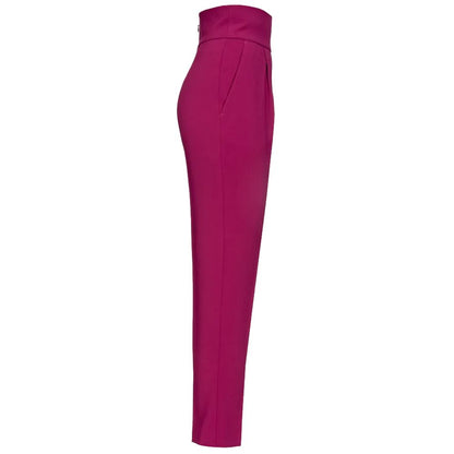 High-Waisted Straight-Leg Crêpe Trousers