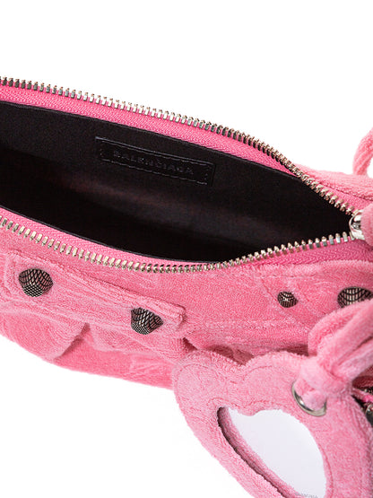 Pink Le Cagole Chenille Shoulder Bag