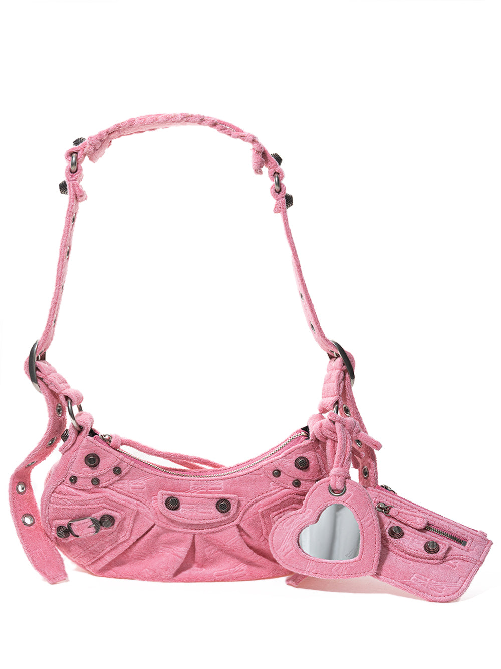 Pink Le Cagole Chenille Shoulder Bag