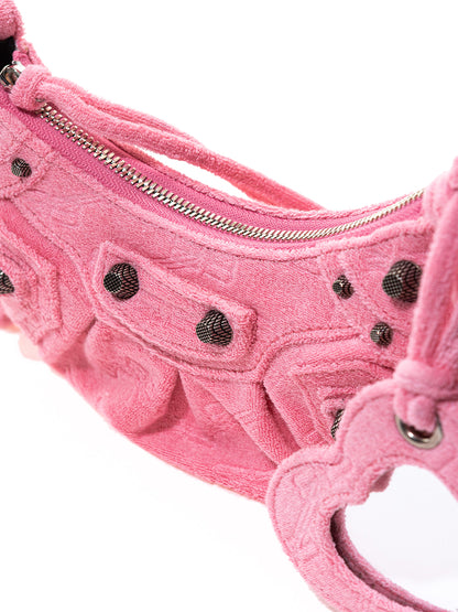 Pink Le Cagole Chenille Shoulder Bag