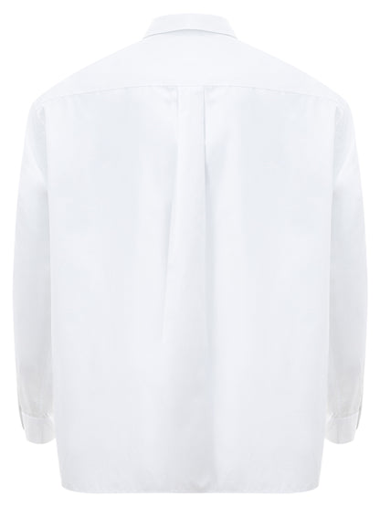 Elegant White Cotton Logo Shirt - Timeless Style