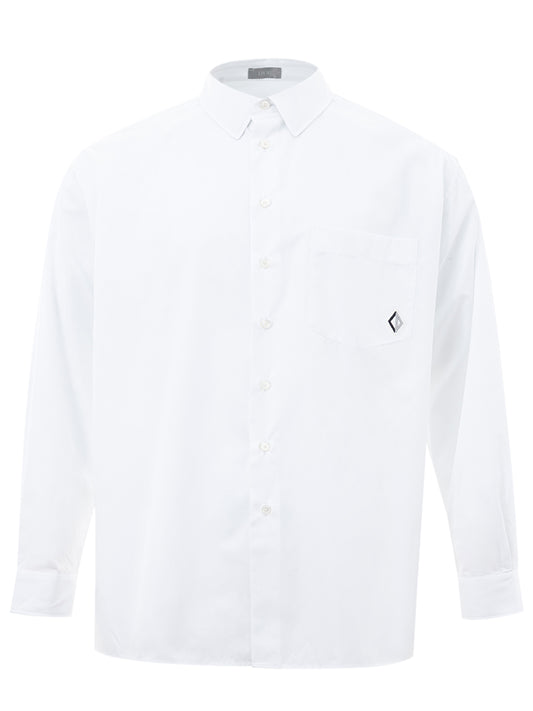 Elegant White Cotton Logo Shirt - Timeless Style