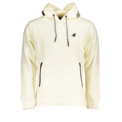 Chic White Hooded Fleece Sweatshirt