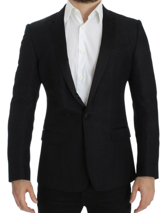 Black wool MARTINI slim blazer