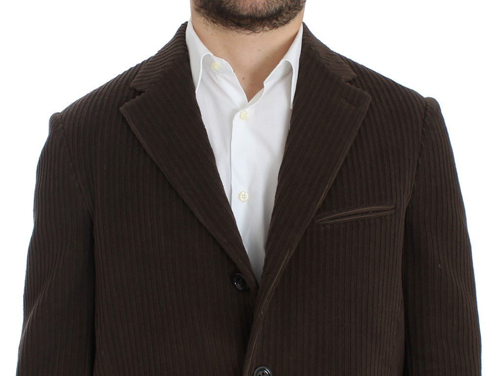 Elegant Brown Manchester Blazer Jacket