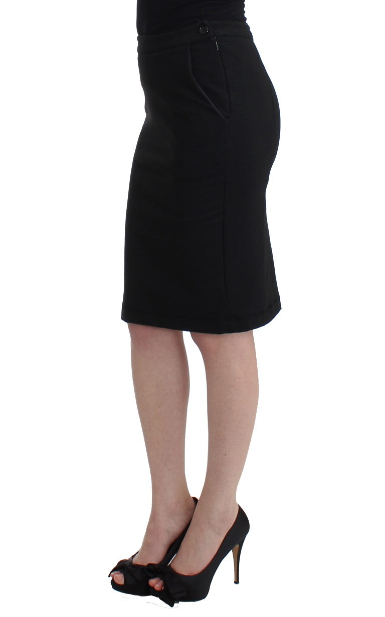 Black Straight Pencil Skirt