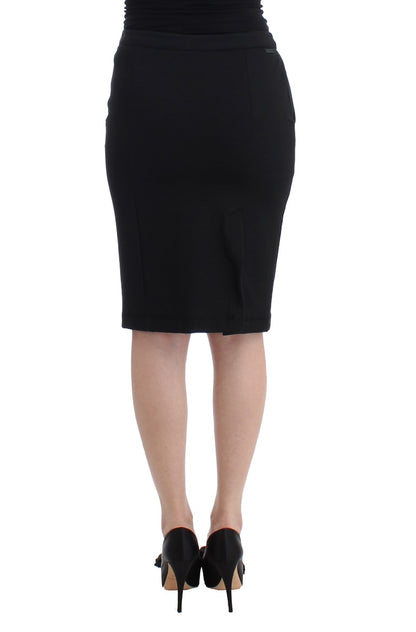 Black Straight Pencil Skirt