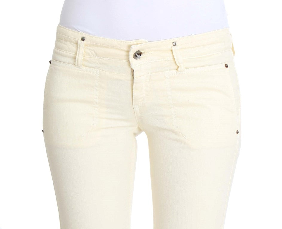 Chic Off-White Flared Designer Jeans