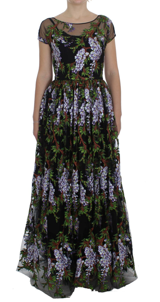 Floral Embroidered Maxi Dress - Full Length Elegance