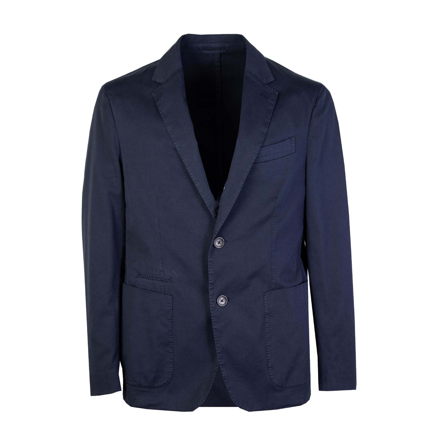 Blue Two-Button Cotton Jacket