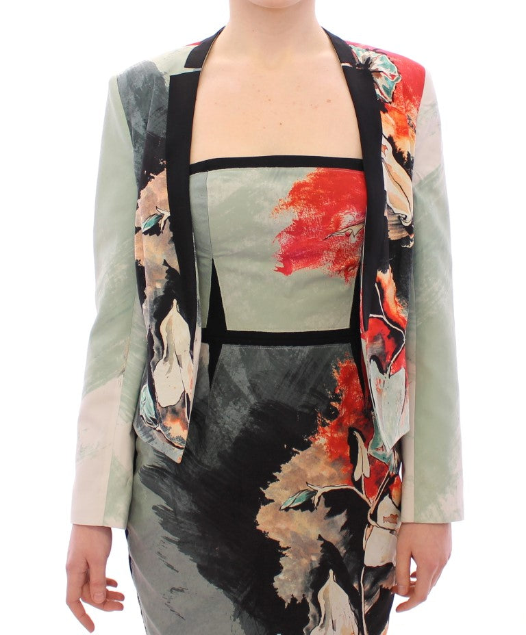 Elegant Silk Blend Multicolor Blazer