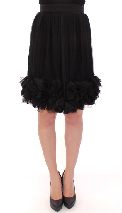 Elegant Silk Black Skirt for Evenings