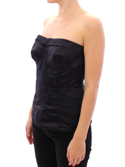 Elegant Silk Strapless Corset Top