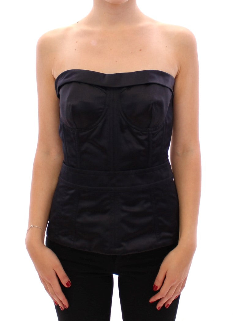 Elegant Silk Strapless Corset Top