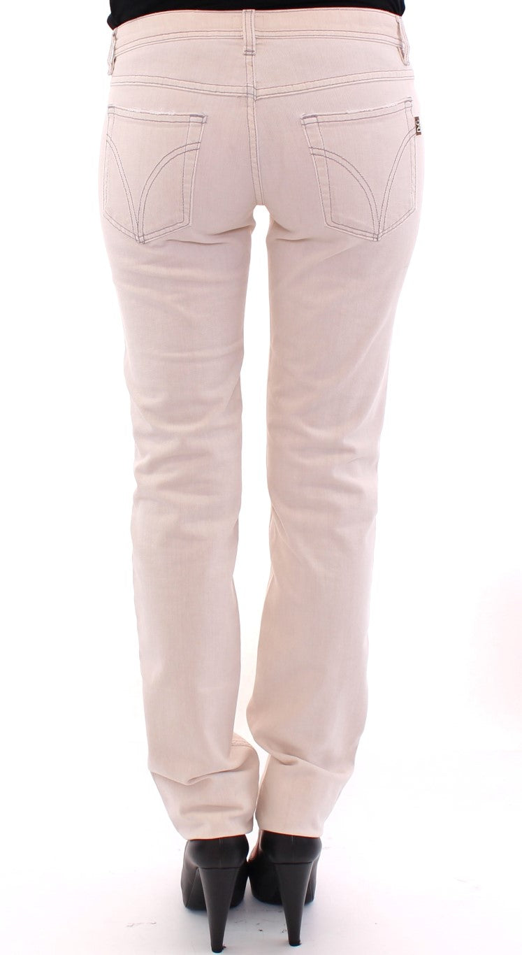 Chic Beige Cotton Blend Pants