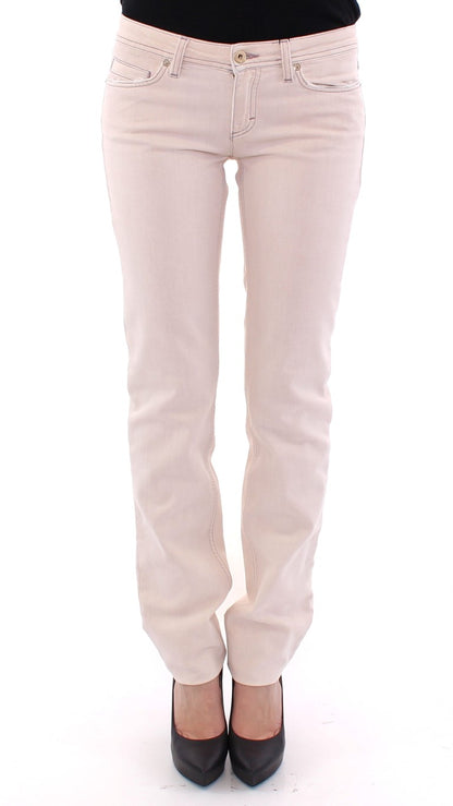 Chic Beige Cotton Blend Pants