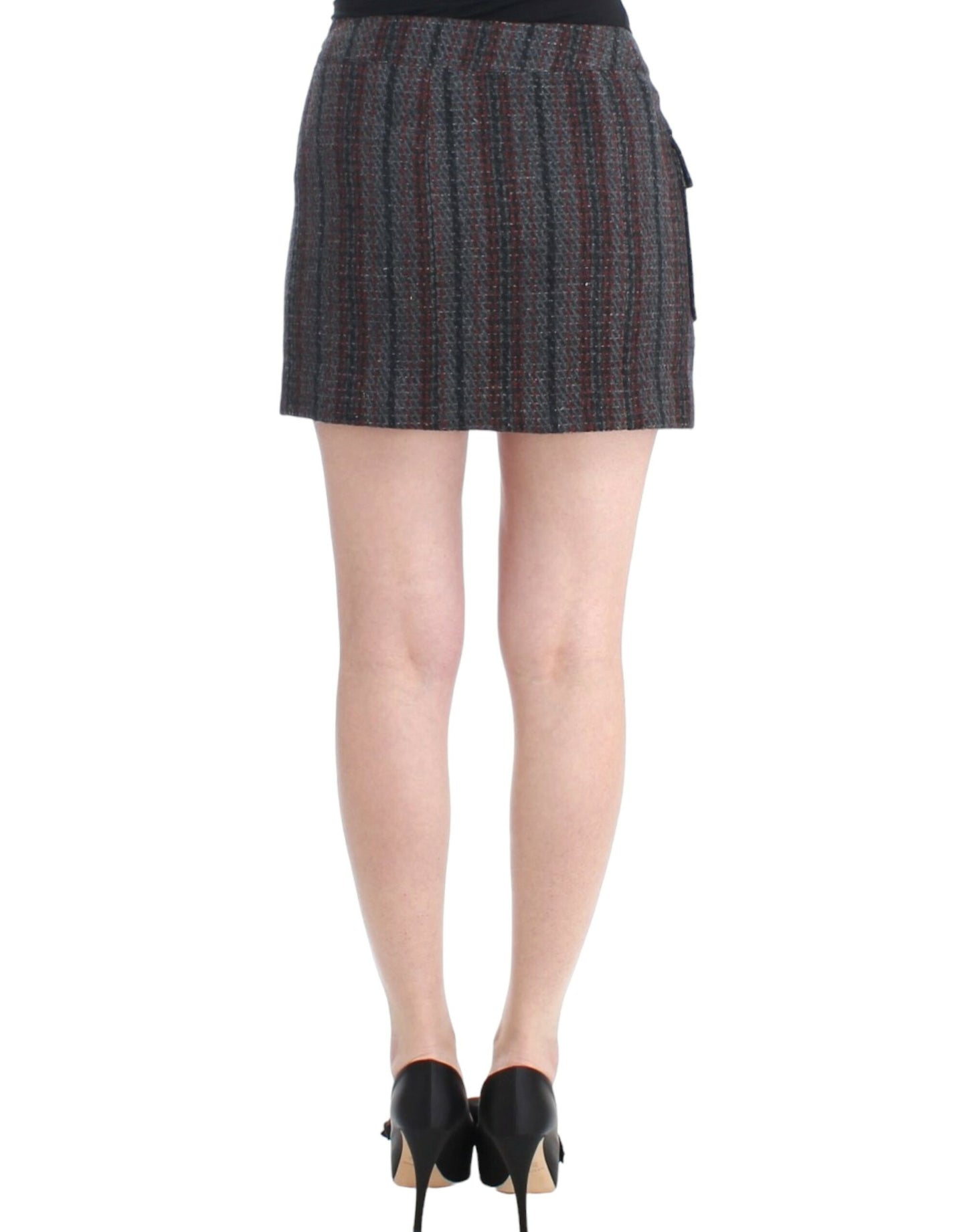 Gray wool mini skirt