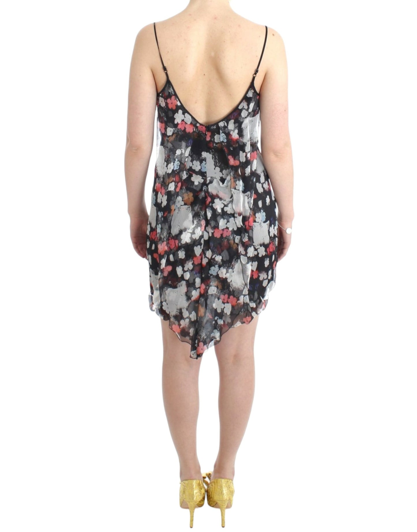 Floral silk mini dress