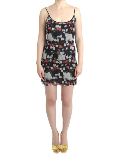 Floral silk mini dress