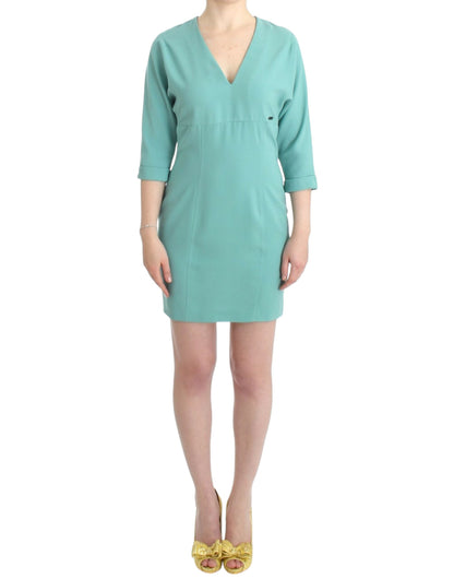 Green 3/4 sleeved sheath dress