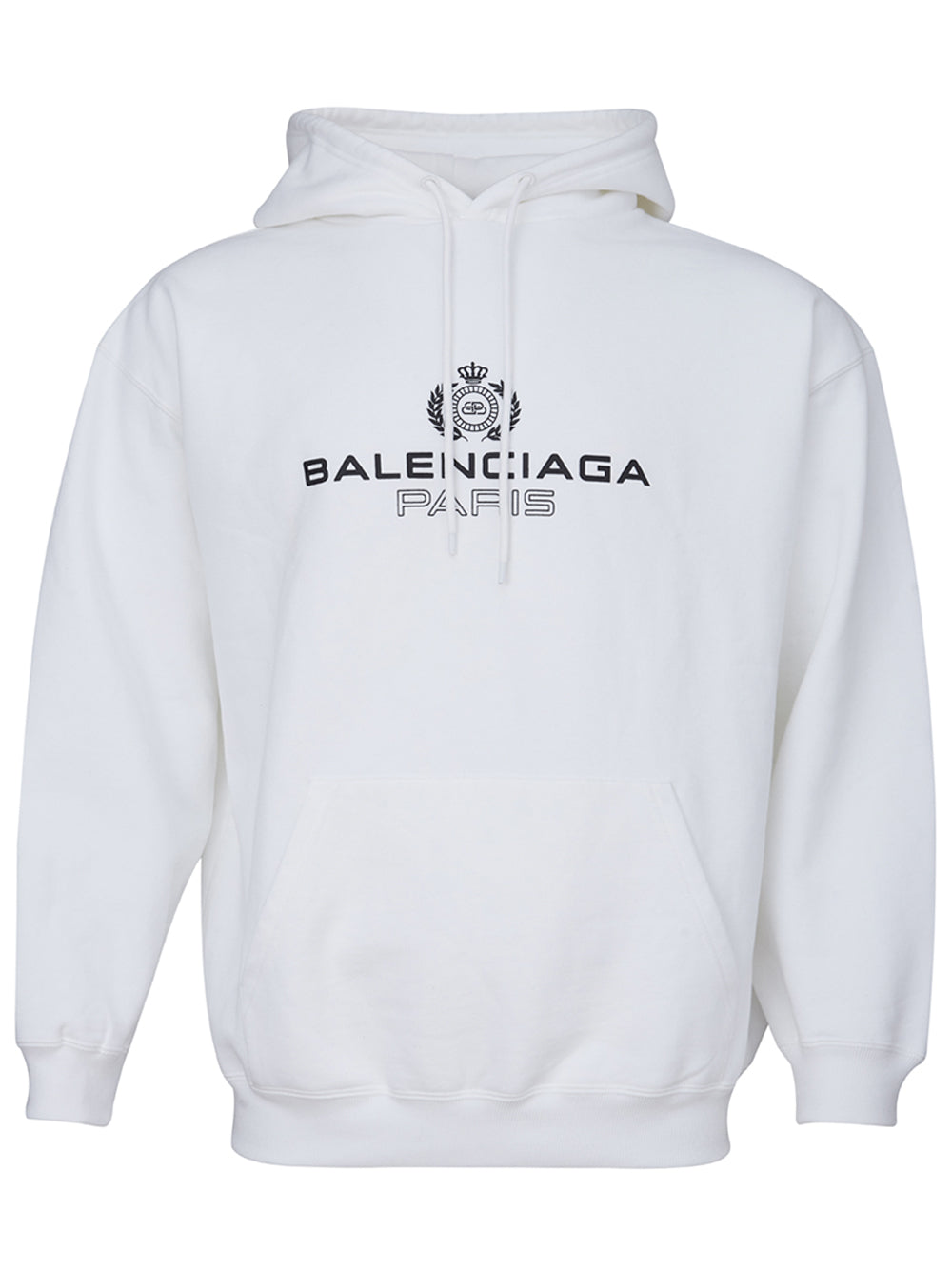 Elegant White Hooded Logo Sweatshirt