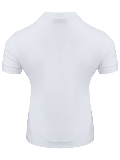 Elegant White Logo Tee with a Touch of Stretch