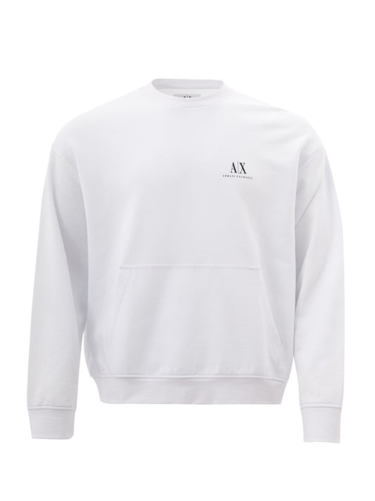 Iconic White Cotton Sweatshirt with Graphic Print