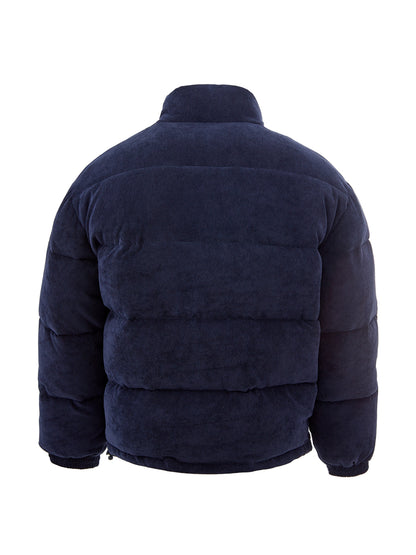 Quilted Corduroy Blue Puffy Jacket