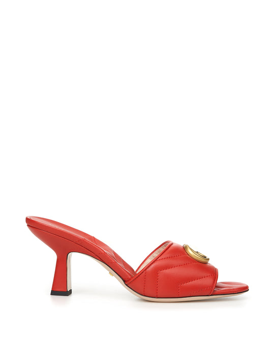 Glamorous Red Leather Matelassé Sandals