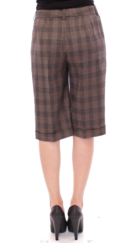 Elegant Brown Wool Blend Shorts