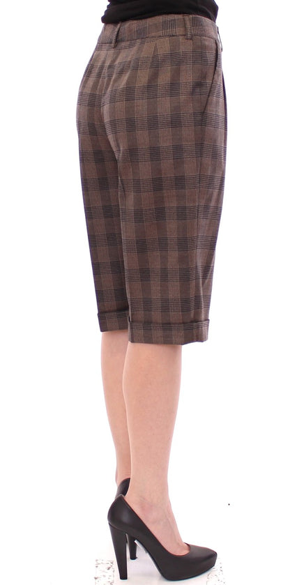 Elegant Brown Wool Blend Shorts