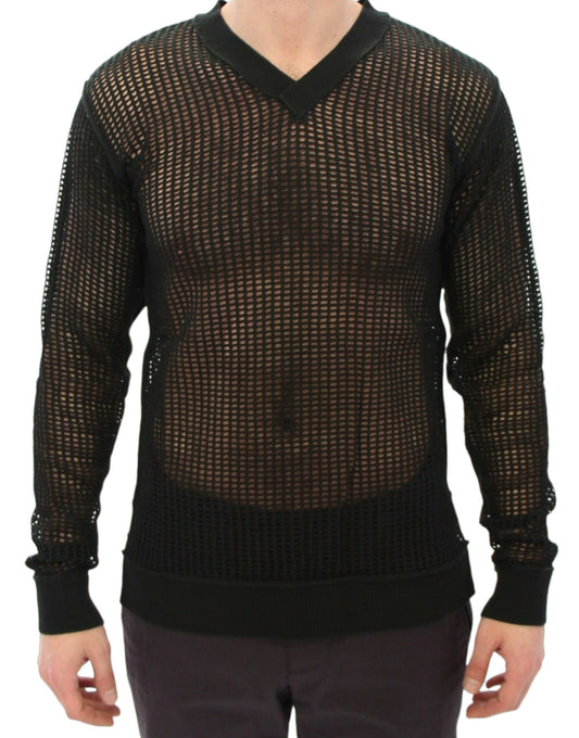 Dark Green Runway Netz Pullover Netted Sweater