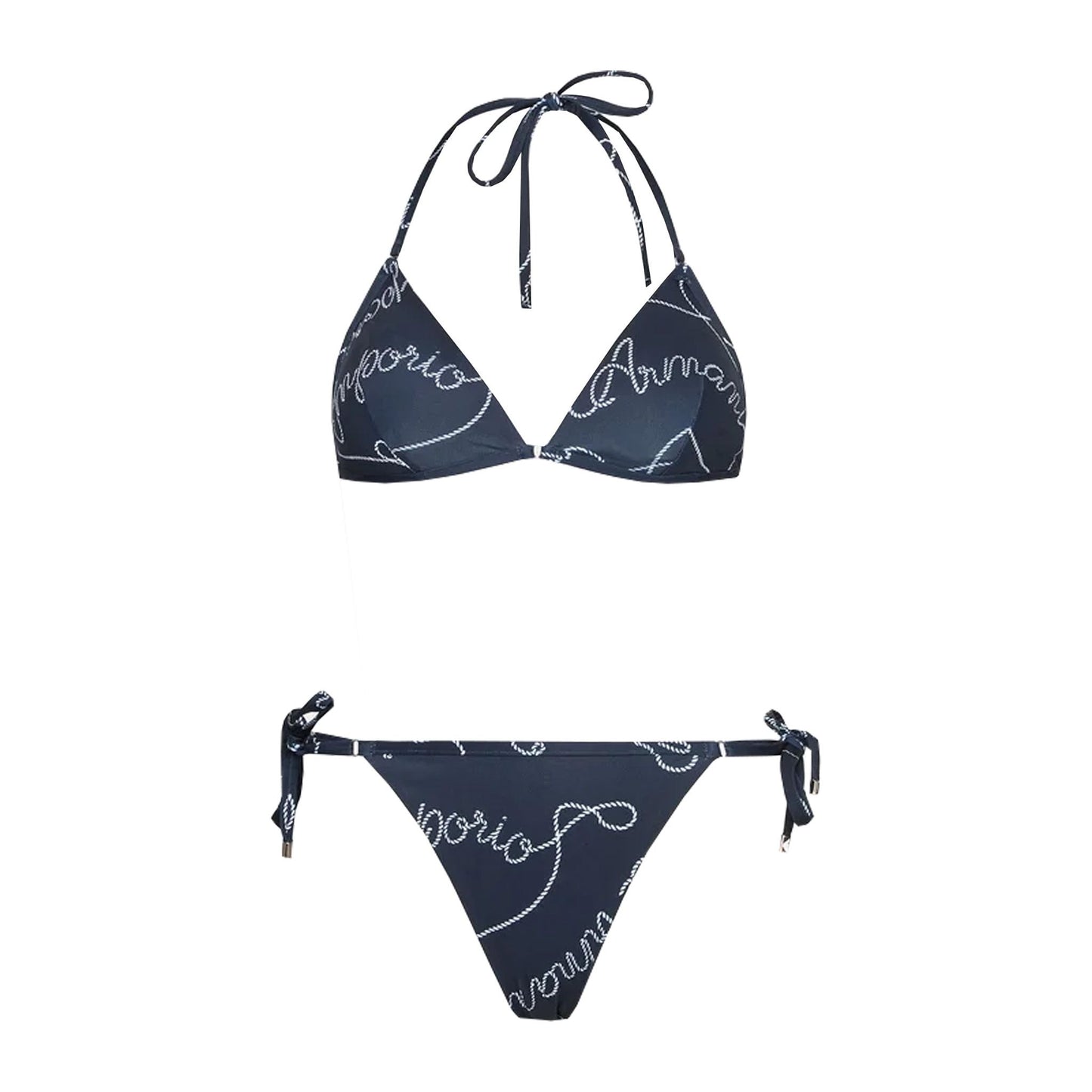 Chic Blue Triangle Terry Bikini Set