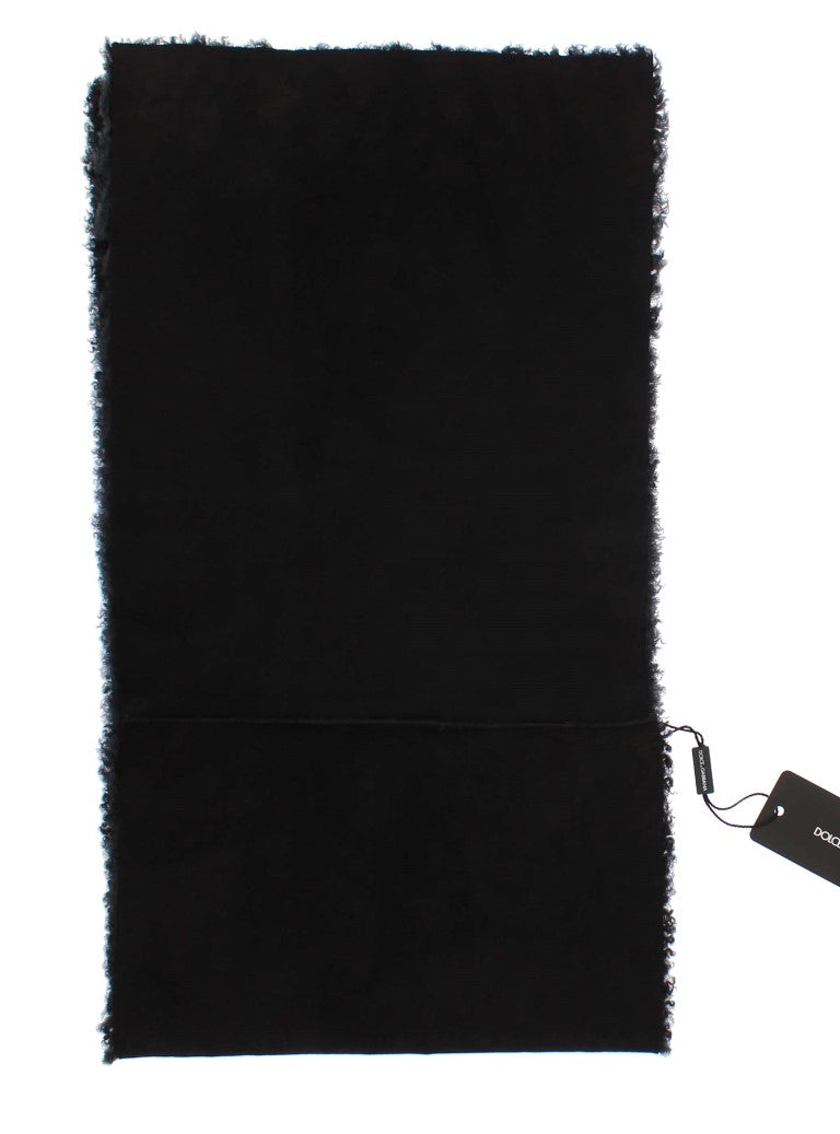 Elegant Black Shearling Shoulder Wrap