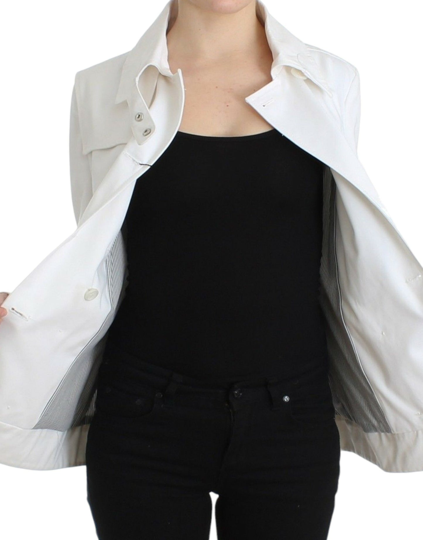 White Double Breasted Jacket Coat Blazer