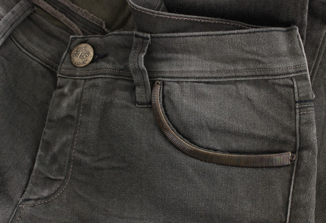 Chic Gray Slim Fit Italian Denim