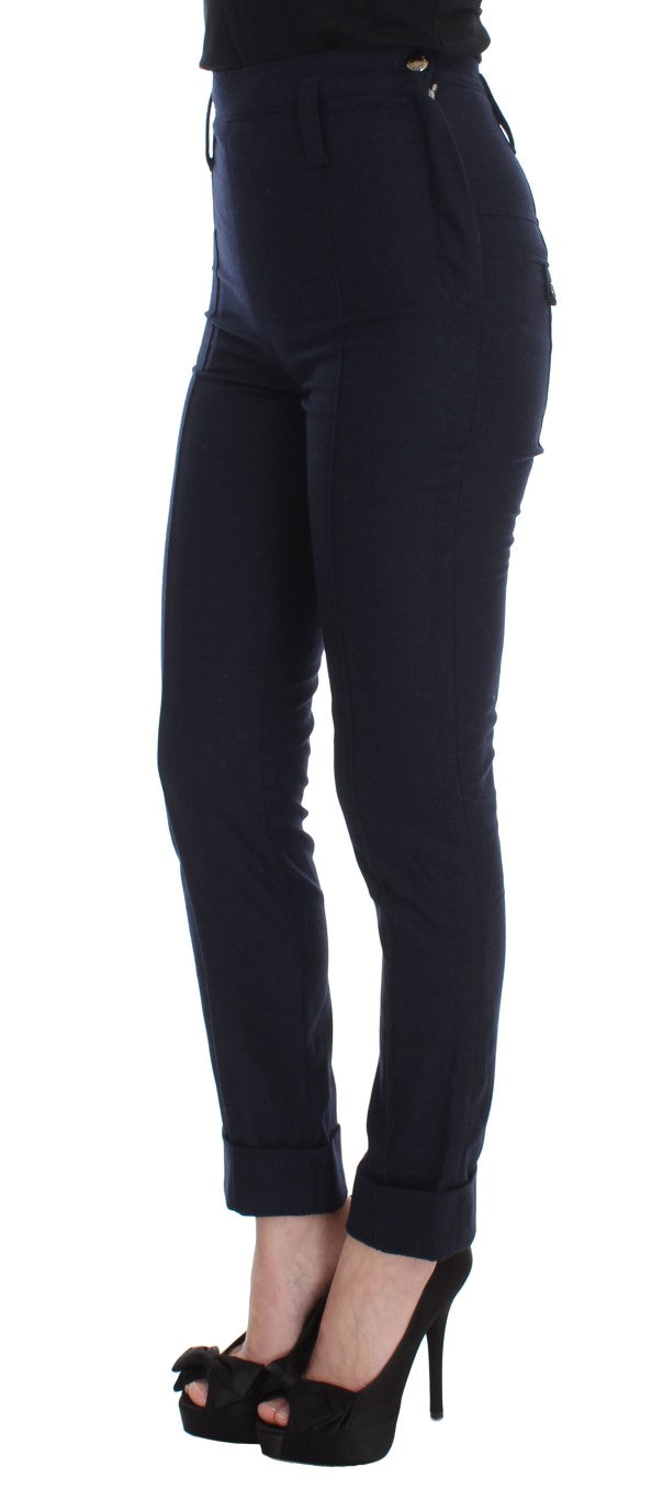 Sleek Slim Fit Wool Blend Trousers