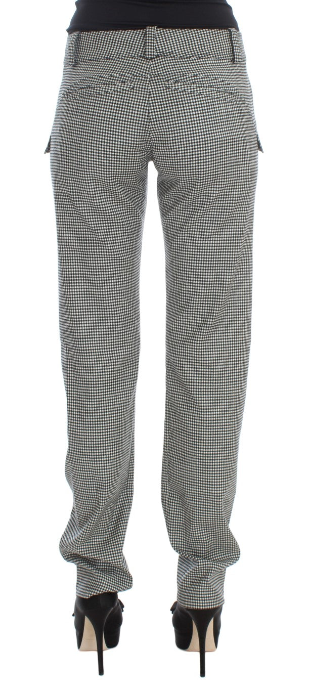 Chic Checkered Black & White Regular Fit Pants