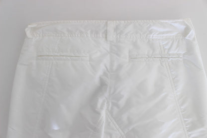 Chic White Nylon Cargo Pants by Italian Designer