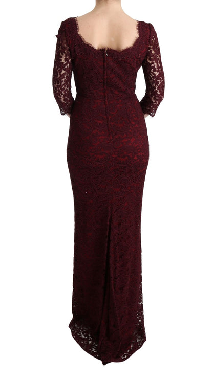 Bordeaux Sheath Dress with Silk Lining