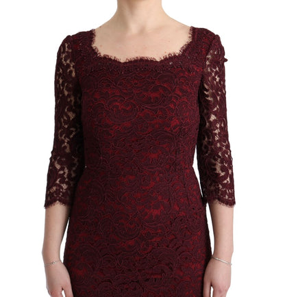 Bordeaux Sheath Dress with Silk Lining