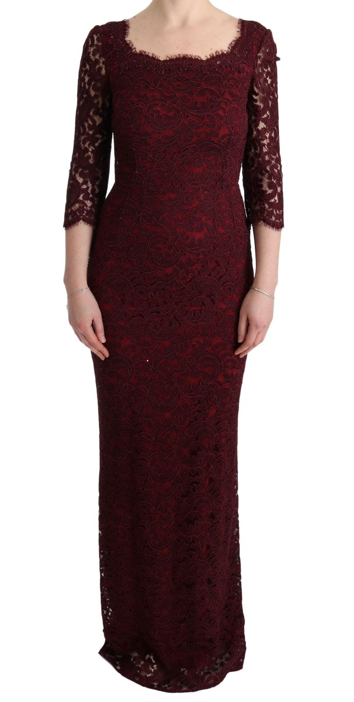 Bordeaux Sheath Dress with Silk Lining