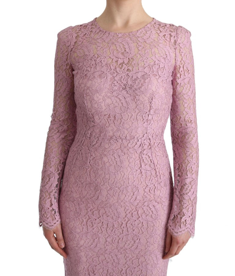 Elegant Pink Long Sleeve Sheath Dress