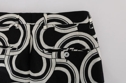 Sleek Patterned Slim-Fit Trousers