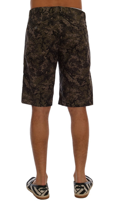 Chic Military Pattern Cotton Shorts