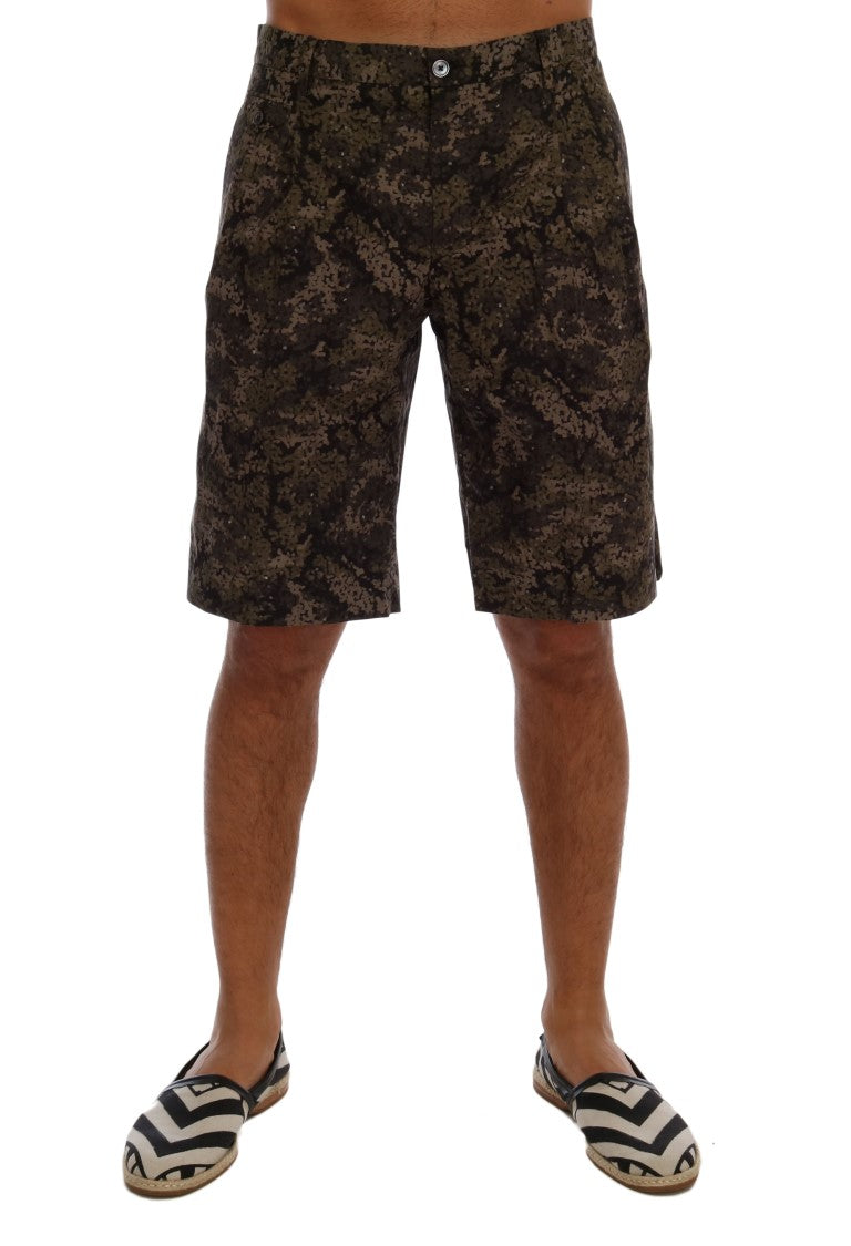 Chic Military Pattern Cotton Shorts