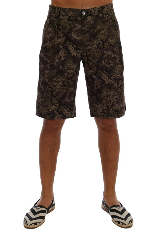 Chic Military Pattern Cotton Shorts