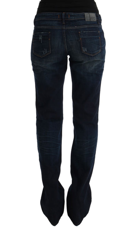 Elegant Blue Regular Fit Cotton Jeans