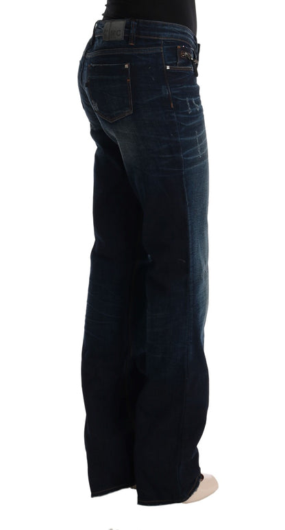 Elegant Blue Regular Fit Cotton Jeans